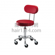 【營業剪髮椅】高級椅背時尚鍍鉻設計師椅-全紅